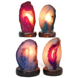 Mixed Agate Crystal Lamp Bulk Set 4 Package - Timber Base | Crystal Factory