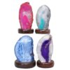 Mixed Agate Crystal Lamp Bulk Set 4 Package - Timber Base | Crystal Factory