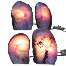 Purple Agate Lamp Bulk Set 4 Package 7 Purple Agate Crystal Lamp | Himalayan Salt Factory