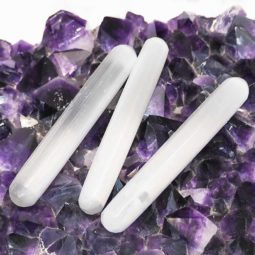 Selenite Wands with Round Ends x 3 | Himalayan Salt Factory