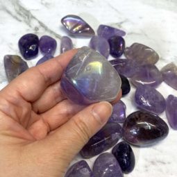 0.5kg Polished Angel Aura Amethyst Stones | Himalayan Salt Factory