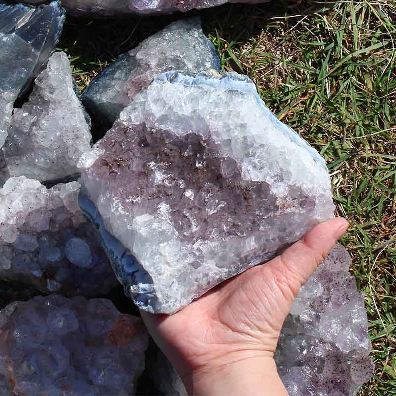10kg Amethyst Rough Crystal with Terminated Point Parcel - S652 5 10kg Amethyst Rough Crystal with Terminated Point - S652 | Himalayan Salt Factory