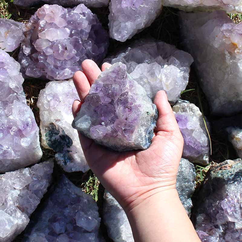 10kg Amethyst Rough Crystal with Terminated Point Parcel - S662 5 10kg Amethyst Rough Crystal with Terminated Point - S662 | Himalayan Salt Factory