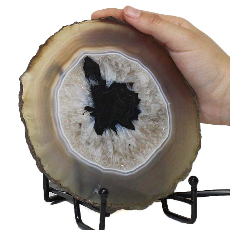Brazilian Sliced Agate Crystal Lamp J1298 5 Brazilian Sliced Agate Crystal Lamp J1298-1 | Himalayan Salt Factory