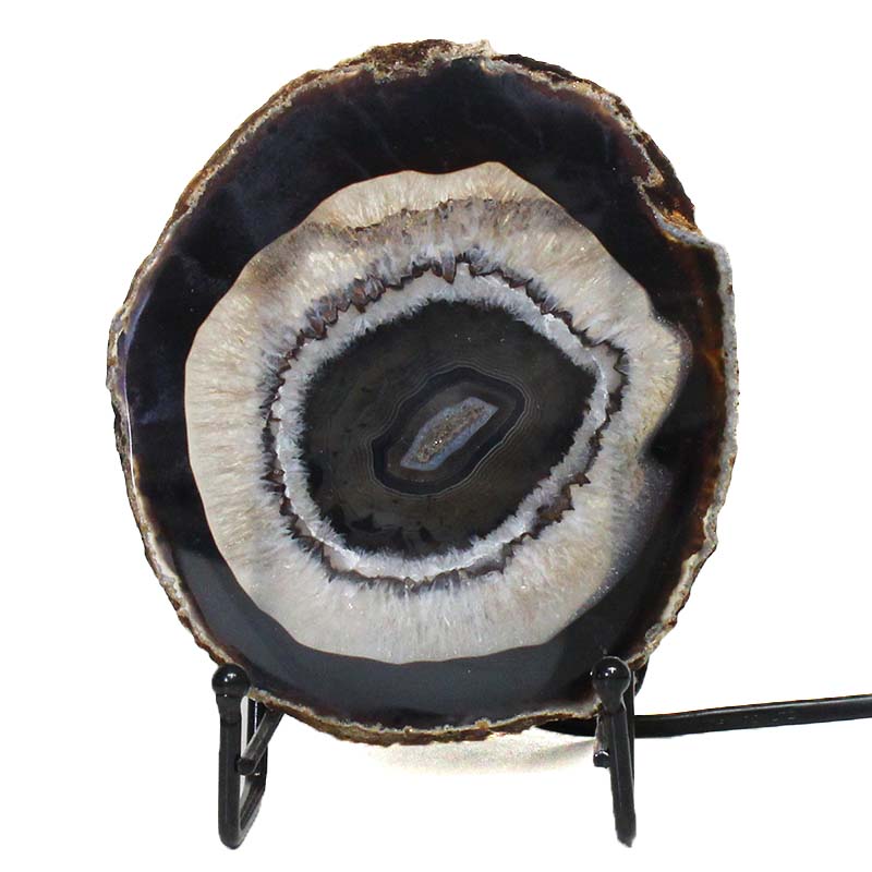 Brazilian Sliced Agate Crystal Lamp J1299 5 Brazilian Sliced Agate Crystal Lamp J1299-1 | Himalayan Salt Factory