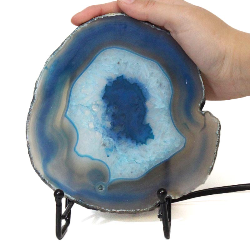 Sliced Brazilian Crystal Agate Lamp J1316 5 Brazilian Sliced Crystal Agate Lamp S642 | Himalayan Salt Factory