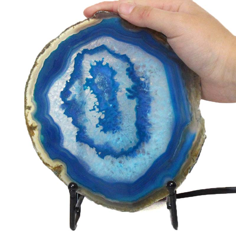 Sliced Brazilian Crystal Agate Lamp J1324 5 Brazilian Sliced Crystal Agate Lamp J1324 | Himalayan Salt Factory