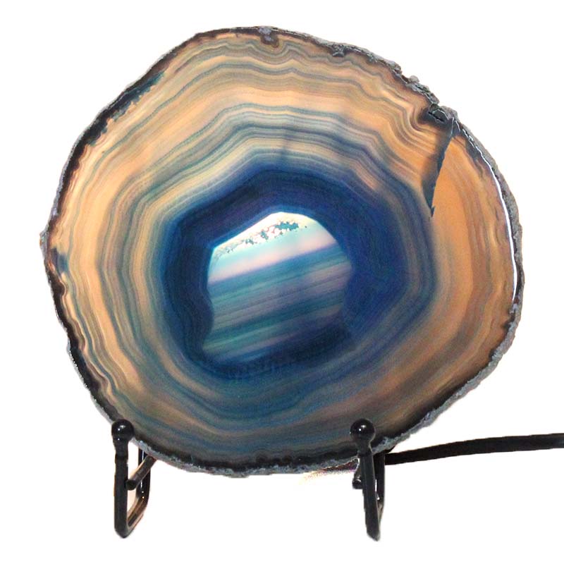 Sliced Brazilian Crystal Agate Lamp J1325 4 Brazilian Sliced Crystal Agate Lamp J1325 | Himalayan Salt Factory