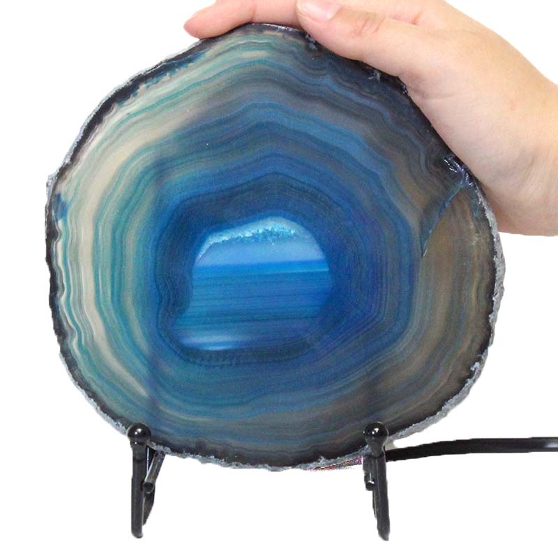 Sliced Brazilian Crystal Agate Lamp J1325 5 Brazilian Sliced Crystal Agate Lamp J1325 | Himalayan Salt Factory