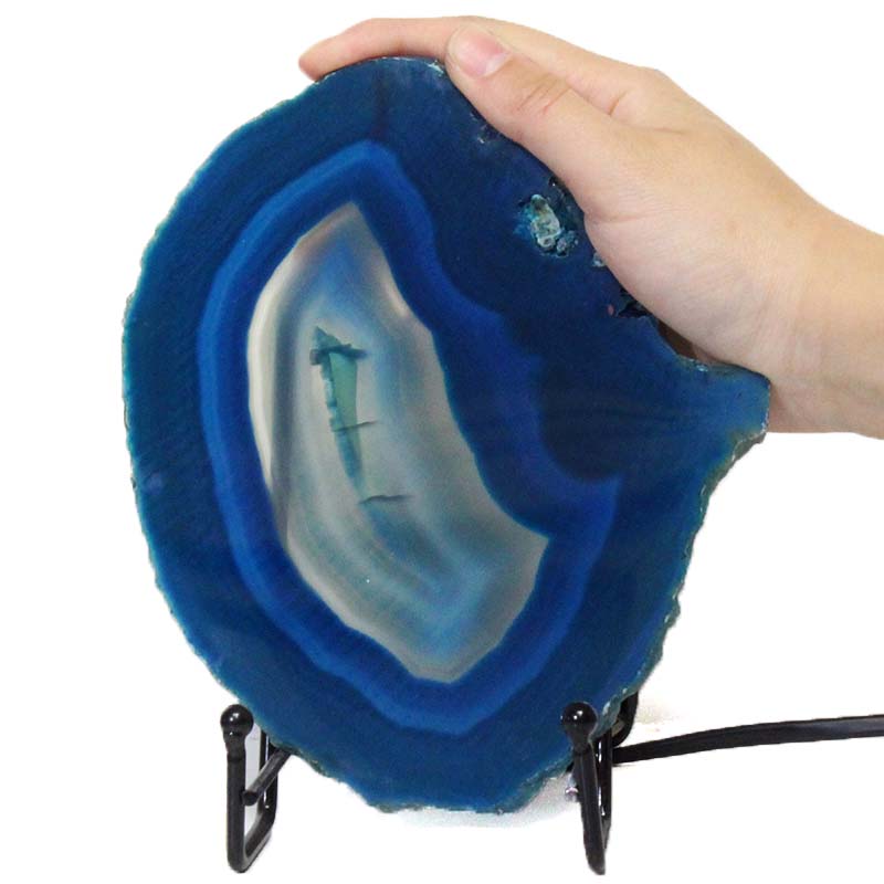 Sliced Brazilian Crystal Agate Lamp J1328 5 Brazilian Sliced Crystal Agate Lamp J1328 | Himalayan Salt Factory