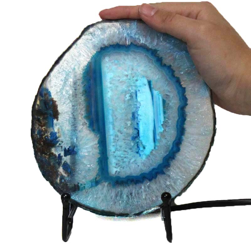 Sliced Brazilian Crystal Agate Lamp J1330 5 Brazilian Sliced Crystal Agate Lamp J1330 | Himalayan Salt Factory