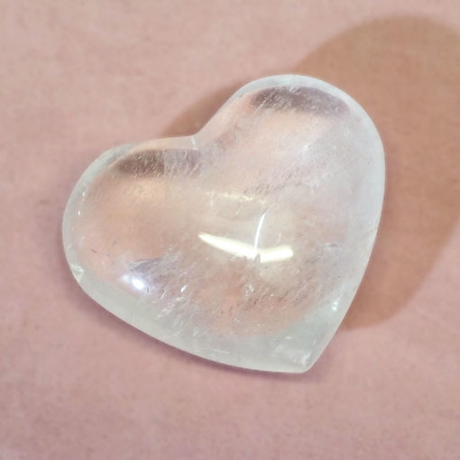 Clear Quartz Heart Shaped Palm Stone - Small | Himalayan Salt Factory