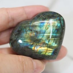 Labradorite Heart Palm Stone - Large | Himalayan Salt Factory