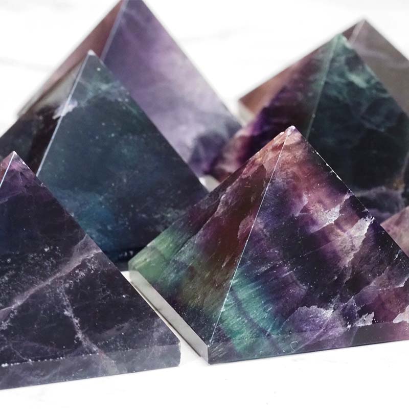 Rainbow Fluorite Pyramid – Large 5 Rainbow Fluorite Pyramid – Large | Himalayan Salt Factory