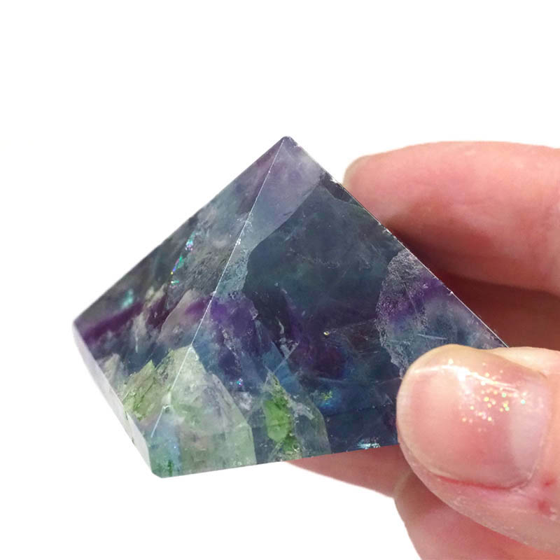 Rainbow Fluorite Pyramid – Medium 4 Rainbow Fluorite Pyramid – Medium | Himalayan Salt Factory