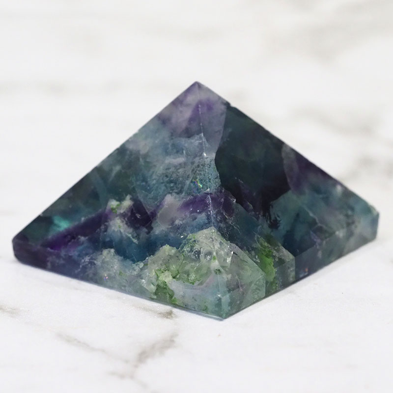 Rainbow Fluorite Pyramid – Medium 3 Rainbow Fluorite Pyramid – Medium | Himalayan Salt Factory