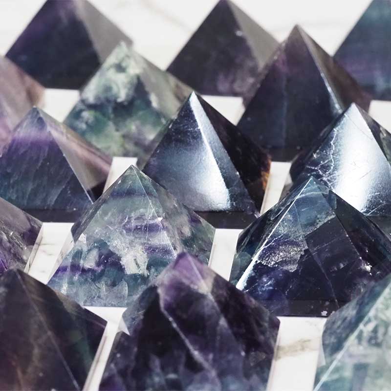 Rainbow Fluorite Pyramid – Medium 5 Rainbow Fluorite Pyramid – Medium | Himalayan Salt Factory