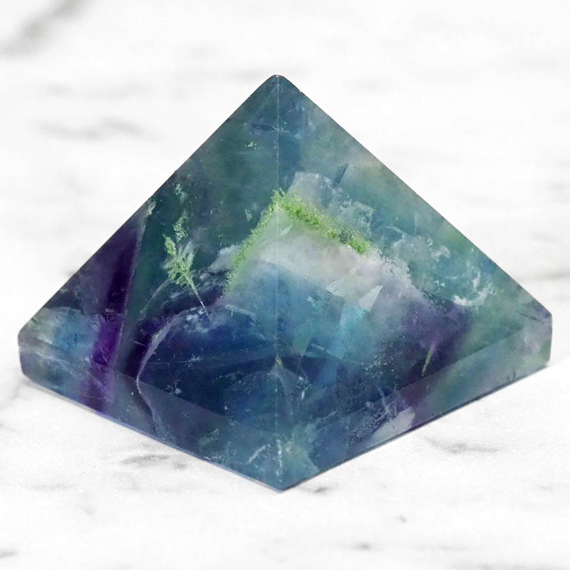 Rainbow Fluorite Pyramid – Small 3 Rainbow Fluorite Pyramid – Small | Himalayan Salt Factory