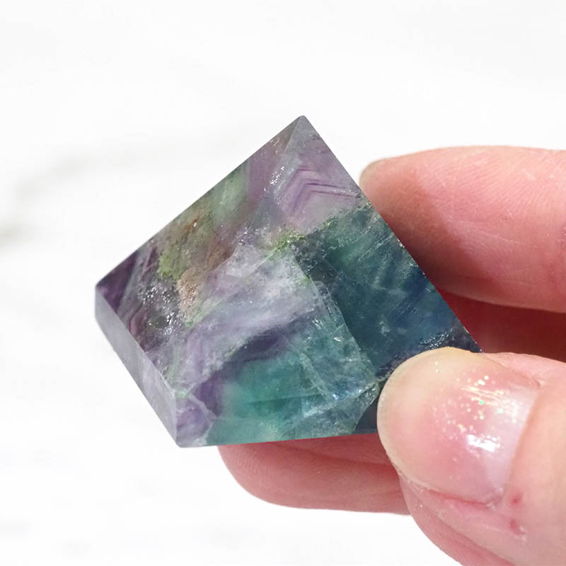 Rainbow Fluorite Pyramid – Small 4 Rainbow Fluorite Pyramid – Small | Himalayan Salt Factory