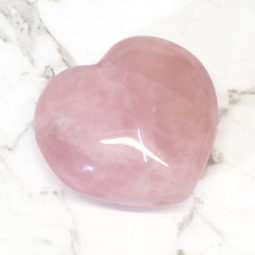 Rose Quartz Heart Palm Stone - Medium | Himalayan Salt Factory