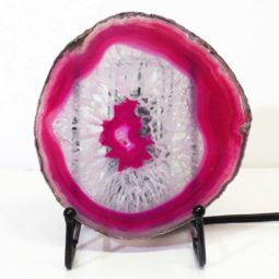 Sliced Brazilian Crystal Agate Lamp S639 | Himalayan Salt Factory