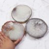 Sliced Thick Agate Crystal Plate 3 Piece Set J1313 | Himalayan Salt Factory