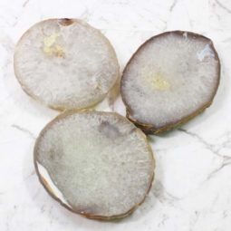 Sliced Thick Agate Crystal Plate 3 Piece Set J1314-1 | Himalayan Salt Factory