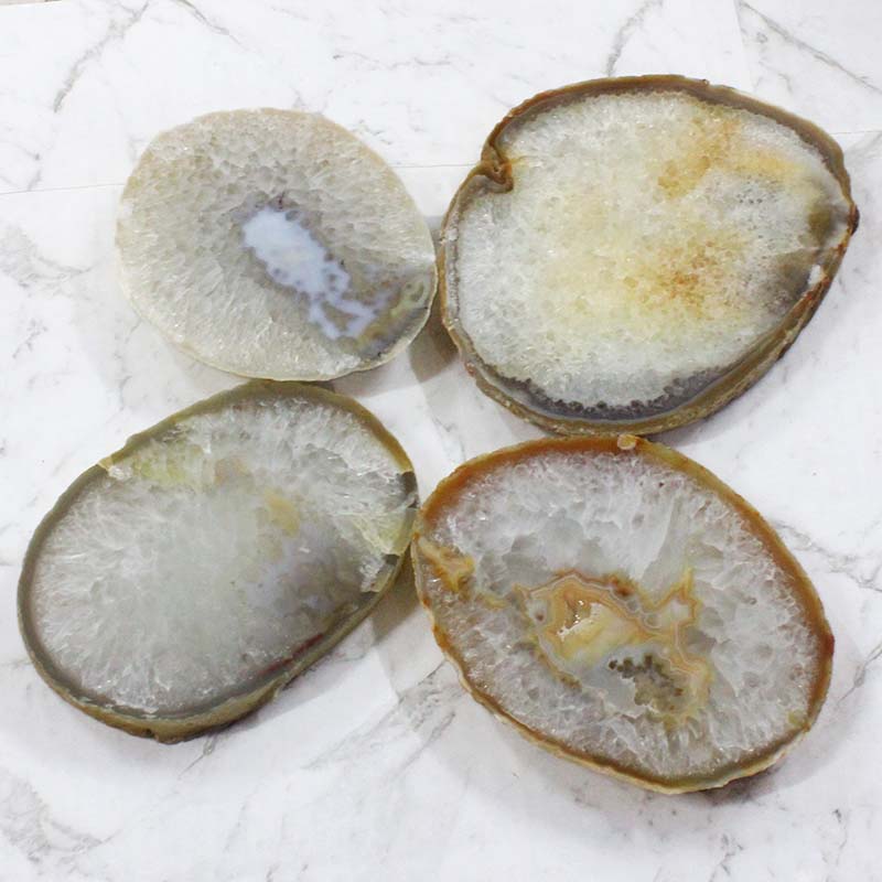 2.66kg Sliced Thick Agate Crystal Plate 4 Piece Set J1315 3 Sliced Thick Agate Crystal Plate 4 Piece Set J1315-1 | Himalayan Salt Factory