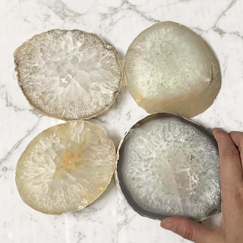 1.44kg Sliced Thick Crystal Coaster 4 Piece Set J1306 4 Sliced Thick Crystal Coaster 4 Piece Set J1306-1 | Himalayan Salt Factory