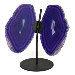 Agate Crystal Butterfly Slices on Metal Stand S791 7 Agate Crystal Butterfly Slices on Metal Stand S791 | Himalayan Salt Factory