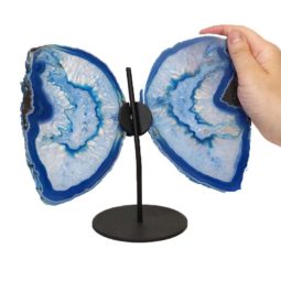 Agate Crystal Butterfly Slices on Metal Stand S792 7 Agate Crystal Butterfly Slices on Metal Stand S792 | Himalayan Salt Factory