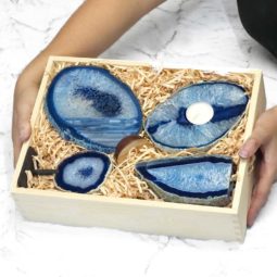 Blue Agate Crystal Box Gift Set | Himalayan Salt Factory