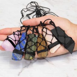 Natural Crystal Netted Necklace 6 Piece Set J1472 | Himalayan Salt Factory