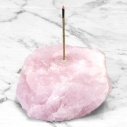 Rose Quartz Rough Crystal Incense Holder | Himalayan Salt Factory
