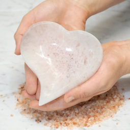 Selenite Wave Heart Bowl 6 Selenite Wave Heart Bowl | Himalayan Salt Factory