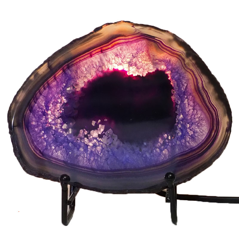Sliced Agate Crystal Lamp J1371 4 Sliced Agate Crystal Lamp J1371 | Himalayan Salt Factory