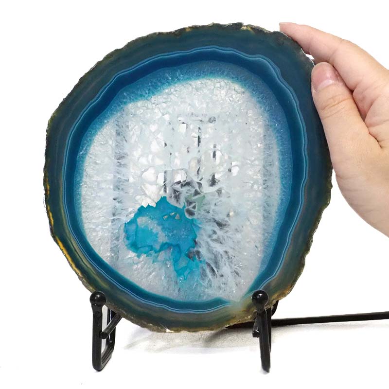 Sliced Brazilian Crystal Agate Lamp S753 5 Sliced Brazilian Crystal Agate Lamp S753 | Himalayan Salt Factory