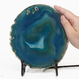 Sliced Brazilian Crystal Agate Lamp S759 | Himalayan Salt Factory