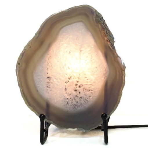 Natural Sliced Brazilian Crystal Agate Lamp S768 | Himalayan Salt Factory