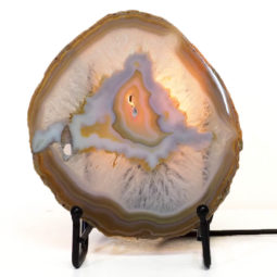 Natural Sliced Brazilian Crystal Agate Lamp S769 | Himalayan Salt Factory