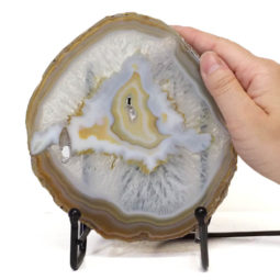 Natural Sliced Brazilian Crystal Agate Lamp S769 | Himalayan Salt Factory