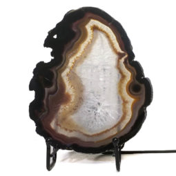 Natural Sliced Brazilian Crystal Agate Lamp S770 | Himalayan Salt Factory