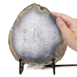 Natural Sliced Brazilian Crystal Agate Lamp S782 | Himalayan Salt Factory