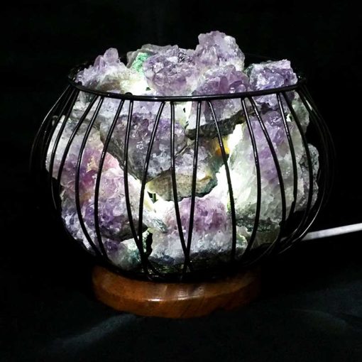 Amethyst Crystal Druze Rough Amore Lamp | Himalayan Salt Factory