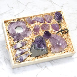 Amethyst Crystal Box Gift Set | Himalayan Salt Factory
