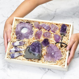 Amethyst Crystal Box Gift Set | Himalayan Salt Factory