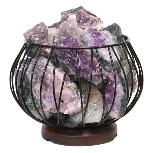 Amethyst Crystal Druze Rough Amore Lamp | Himalayan Salt Factory