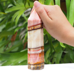 Multicolored Calcite Terminated point J1517 | Himalayan Salt Factory