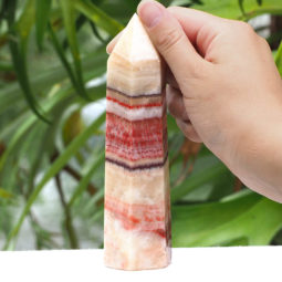 Multicolored Calcite Terminated point J1523 | Himalayan Salt Factory