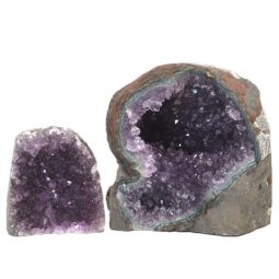 Amethyst Crystal Geode Specimen Set 2 Pieces J1557 | Himalayan Salt Factory